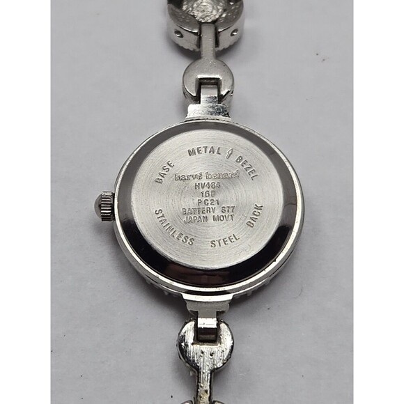 Harve Benard Marcasite Bracelet Watch Rhinestones Silver Tone Quartz New Battery - Picture 9 of 9